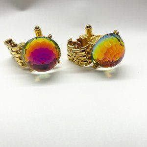 Mesh Wrap Cufflinks Austrian Crystal Watermelon Dante Wedding Church Casual